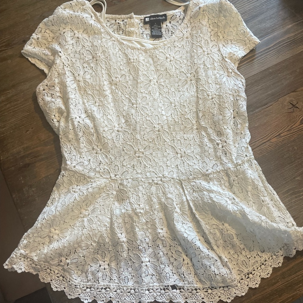 Lace cream colored top